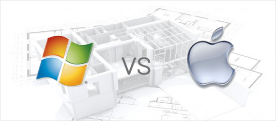 PC com Microsoft Windows versus Apple Mac com OSX